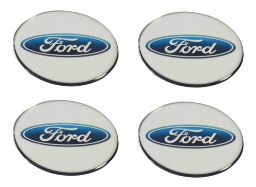 Kit Adesivos Emblema Resinado Roda Compatível Ford 60mm Cl18