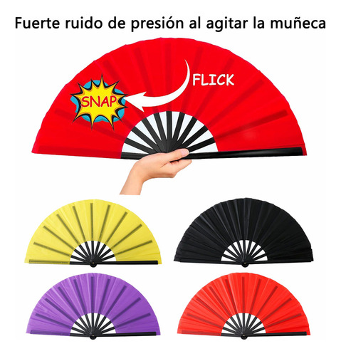 Abanico Grande Plegable Mano Artístico Kung-fu Tai De 8 Piez