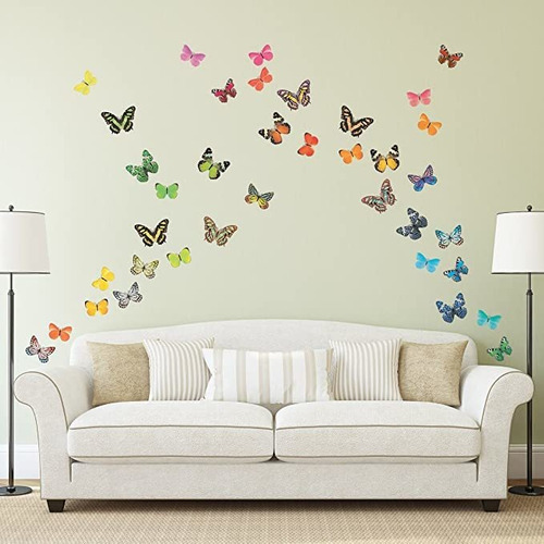 Decowall Da-1705 Vivid Mariposas Niños Etiquetas De La Pared