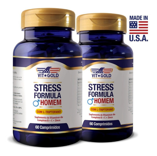 Stress Formula Homem Vitgold 60 Comp. Kit Com 2 Unidades