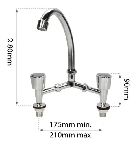 Griferia de cocina para mesada de dos agujeros hot sale
