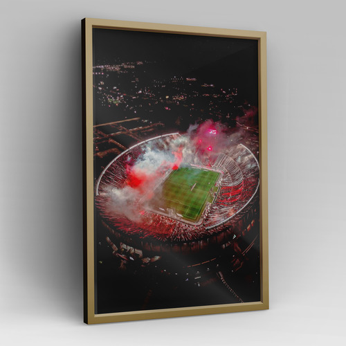 Cuadro River Plate Monumental 40x30 Cm C/ Vidrio Madera Natural