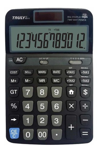 Calculadora De Mesa 968-12 - Truly Cor Preta