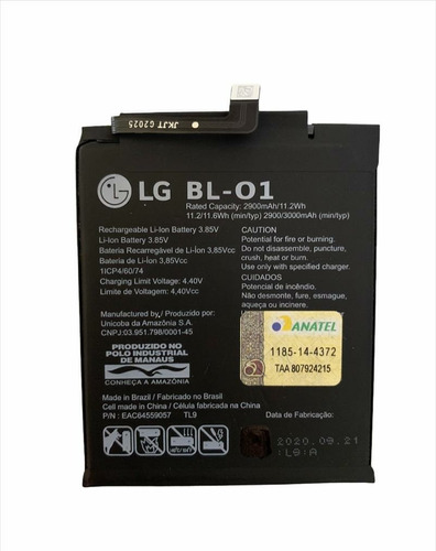 B-a-t-e-r-i-a Bl-01 LG K8 Plus X120bmw Original