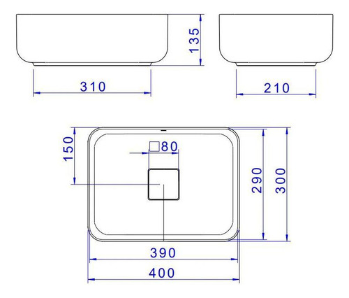 Cuba De Apoio Deca Slim 40x30 L.13040.22 Retangular Marrom