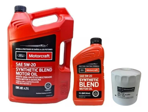 Kit Filtro Y Aceite 5w20 4.73l Ford Fusión 2.5 L4 2010 2011