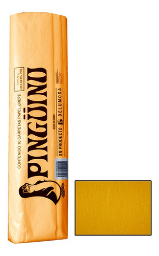 Papel Crepe Pingüino Belumosa 1 Bolsa C/10 Carpetas Color Amarillo Huevo Amarillo Huevo