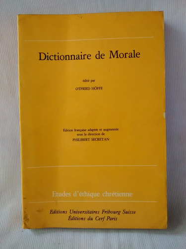 Dictionnaire De Morale Otfried Hoffe Cerf En Frances