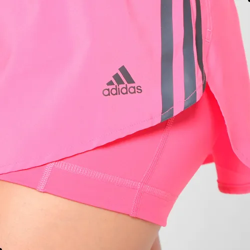 Short Saia adidas Feminino Academia Run Icon 3 Listras