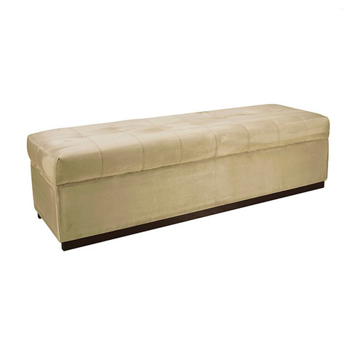 Recamier Herval Baú Estofado, Trea Mh 3724,bege Suede,160 Cm