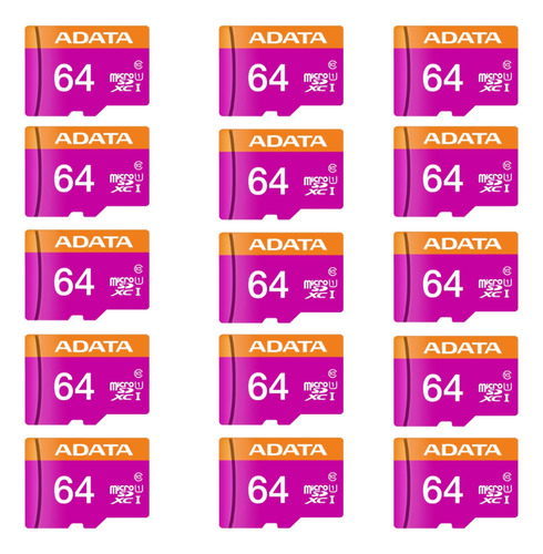 Kit 15 Tarjeta Memoria Micro 64gb Adata Ausdx64guicl10-ra1