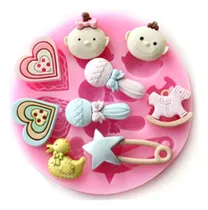 Comprar Molde De Silicona Objetos De Bebes Porcelana Fria Fondant