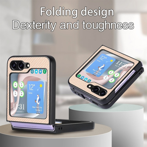 Capa Antichoque De Couro Com Textura Para Samsung
