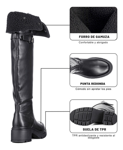 Botas Largas Mujer De Moda Comodo Tacon Grueso Weide Czy615