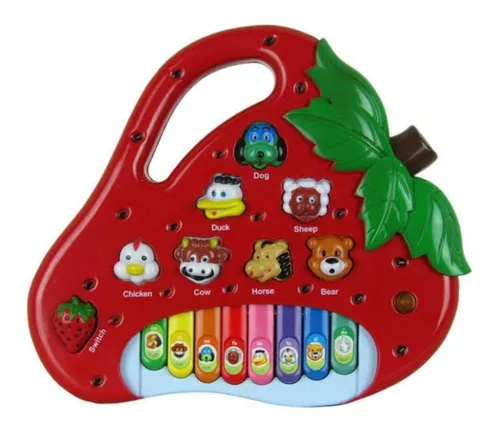 Brinquedo Piano Teclado Infantil Bichos Musical Moranguinho