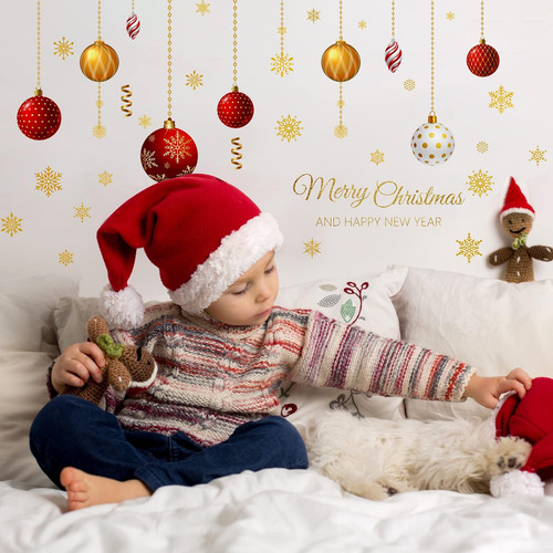 Calcomanías De Pared Navideña Bombilla De Navidad Remolinos