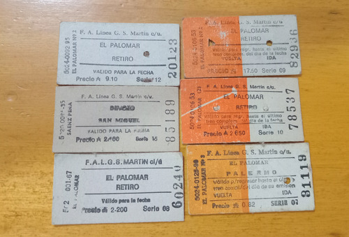 24 Antiguos Boletos Tren Ferrocarril General San Martin (Usado)