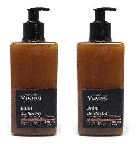 Combo 2 Balm De Barba 500ml Profissional Linha Terra Viking