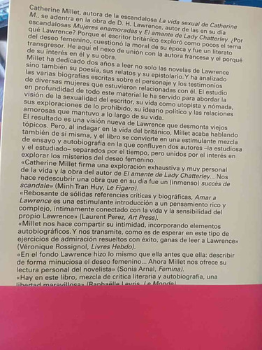 Amar A Lawrence Catherine Millet Anagrama (Reacondicionado)
