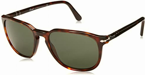 Persol Po3019s Anteojos De Sol Cuadradas, Havana/verde, 55