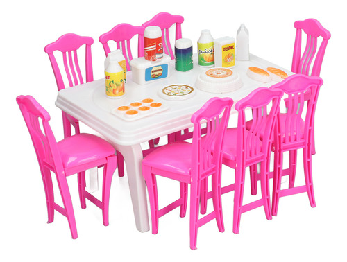 Juego De Mesa De Comedor Tipo Casa De Muñecas Para Niños Par