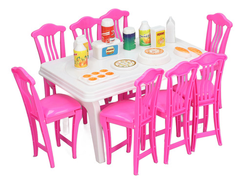 Juego De Mesa De Comedor Tipo Casa De Muñecas Para Niños Par