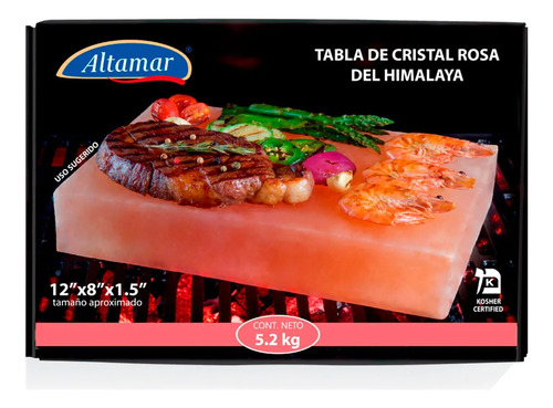 Tabla De Sal Rosa Altamar Del Himalaya De 5.2 Kg