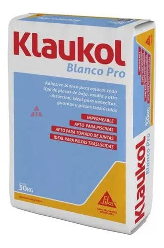 Pegamento Klaukol Blanco Pro 30kg Piscinas Piletas Venecitas