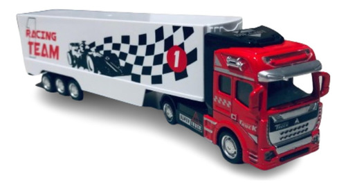 Miniatura Carreta Fricção Com Container Caminhão Branco