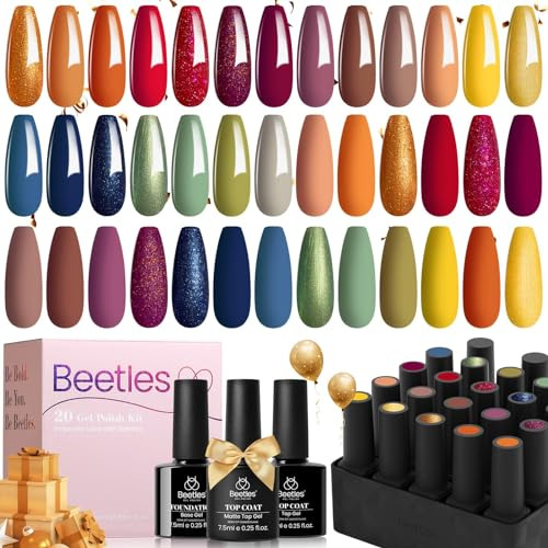Kit De 23 Esmaltes Gel Secado Uv Coleccion Autumn Spectrum 20 Colores