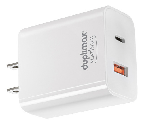Cargador De Pared 2 Puertos 1 Usb Y 1 Usb C Duplimax, 310022