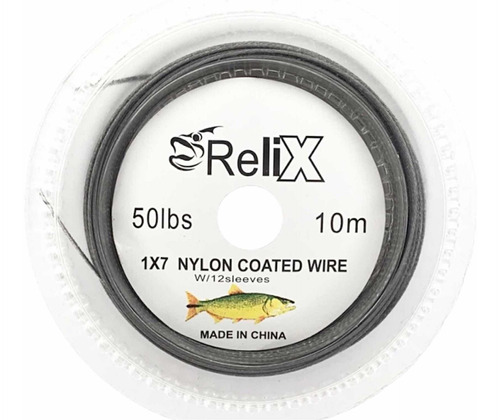 Lider De Acero Forrado En Nylon Relix 50lbs. X 10m.