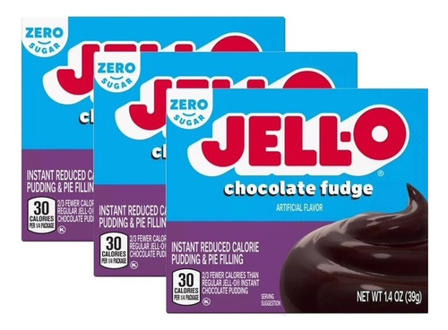 Jell-o Pudding Chocolate Fudge Sin Azucar Pudin Gelatina