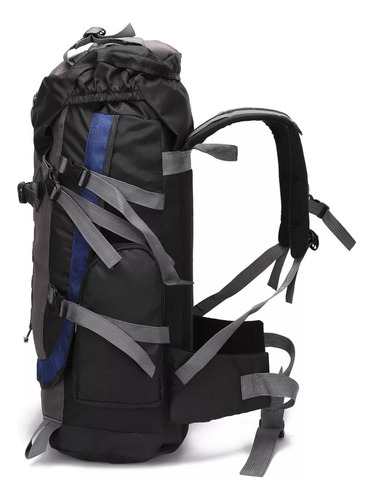 Mochila De Camping Impermeável 60l Trekking Viagem 6103 Cor Azul Desenho Do Tecido Liso