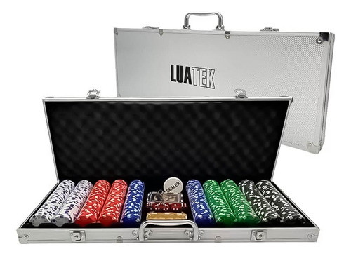 Kit Maleta Poker Completo Profissional 500 Fichas Numeradas 