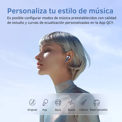 Auriculares Qcy Melobuds Neo T31 Blanco Tws Bluetooth 5.3