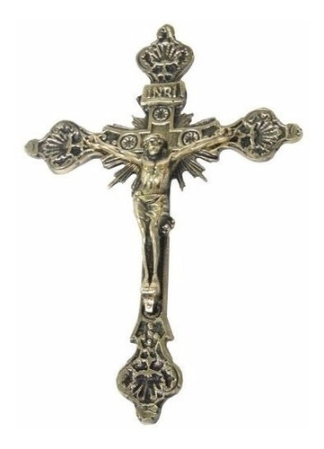 Crucifixo Parede Em Bronze Presente Decoração Jesus Cristo