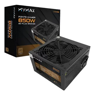 Fonte Atx Mymax 800w Reais 80 Plus 80+ Bronze Pfc Ativo Sli Crossfire 8 Pinos Similar Corsair Evga Thermaltake Xfx K624