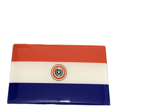 Adesivo Resinado Da Bandeira Do Paraguai 9x6 Cm