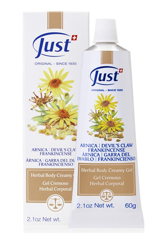 Just Gel Cremoso Herbal Corporal Arnica 30 Ml +regalo