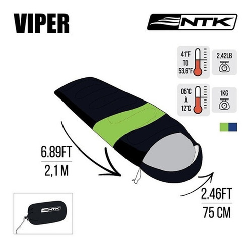 Imagem 4 de 6 de Saco De Dormir Térmico Nautika Viper + Isolante Térmico 6mm