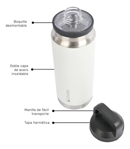 Botella Térmica Insulada Indo 800ml White Lhotse Blanco