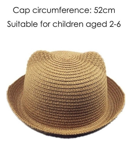 Sombrero De Paja Con Orejas De Gato Sombrero De Playa