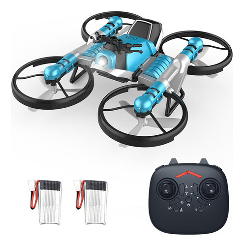 Mini Drone 2 En 1, Moto Rc, Para Principiantes, Color Azul