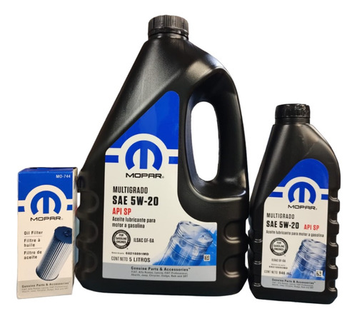 Kit De Aceite 5w20 Y Filtro Para Journey 3.6 2013 Mopar