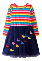 Comprar Vaschy Vestido Arcoíris Para Niñas, Lindas Niñas Casual Otoñ