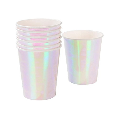 Vasos De Papel Brillantes De Colores Iridiscentes We He...