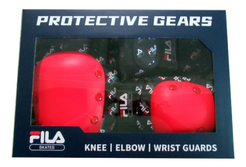 Set De Protecciones Fila Pro Rojas Adulto Talla Extra Grande