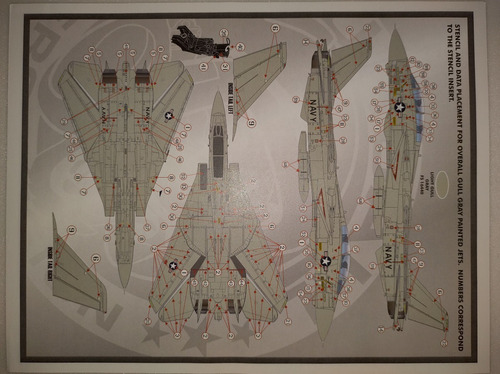 1/48 Folha Decal F-14 Tomcat Furball Faz 2 Modelos Completos