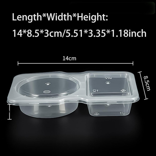 10/15/20/30/40/50 Pack Double Compartment Condiment